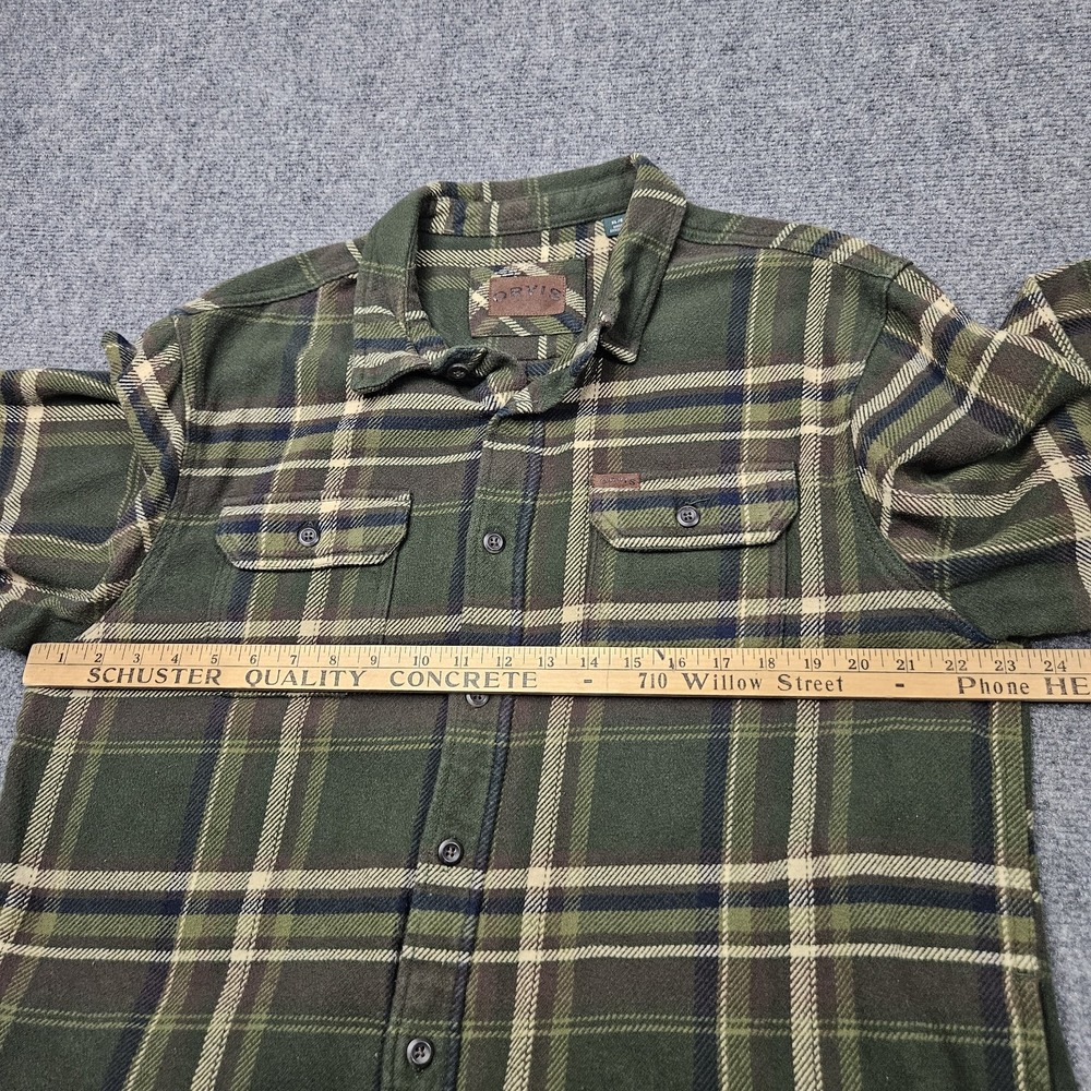 Orvis‎ Flannel Shirt Mens XL Green Plaid Cotton Button Down Outdoor Casual L/S - Picture 5 of 7